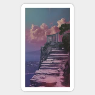 Purple clouds in the greece Sticker